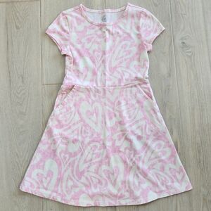 Pink Heart Pattern Kids Dress